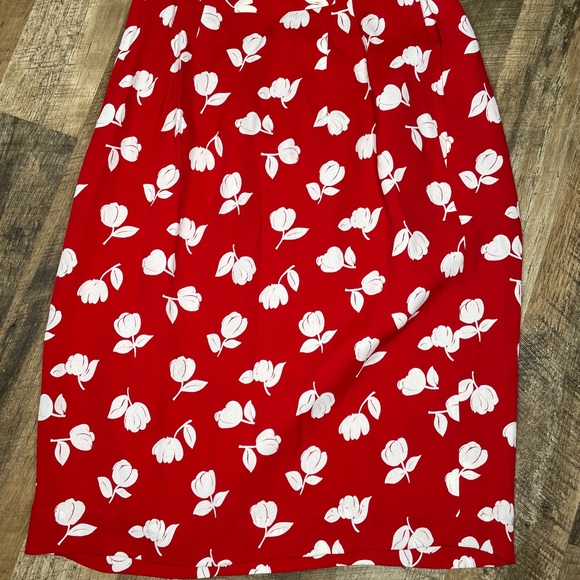 Vintage Albert Nipon Silk Skirt Tulips Size 4 - Picture 6 of 6